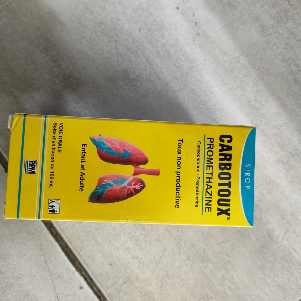 Carbotoux Promethazine 100 mg + 2.5 mg / 5 mL - Depot De Pharmacie "A" Kim Houy
