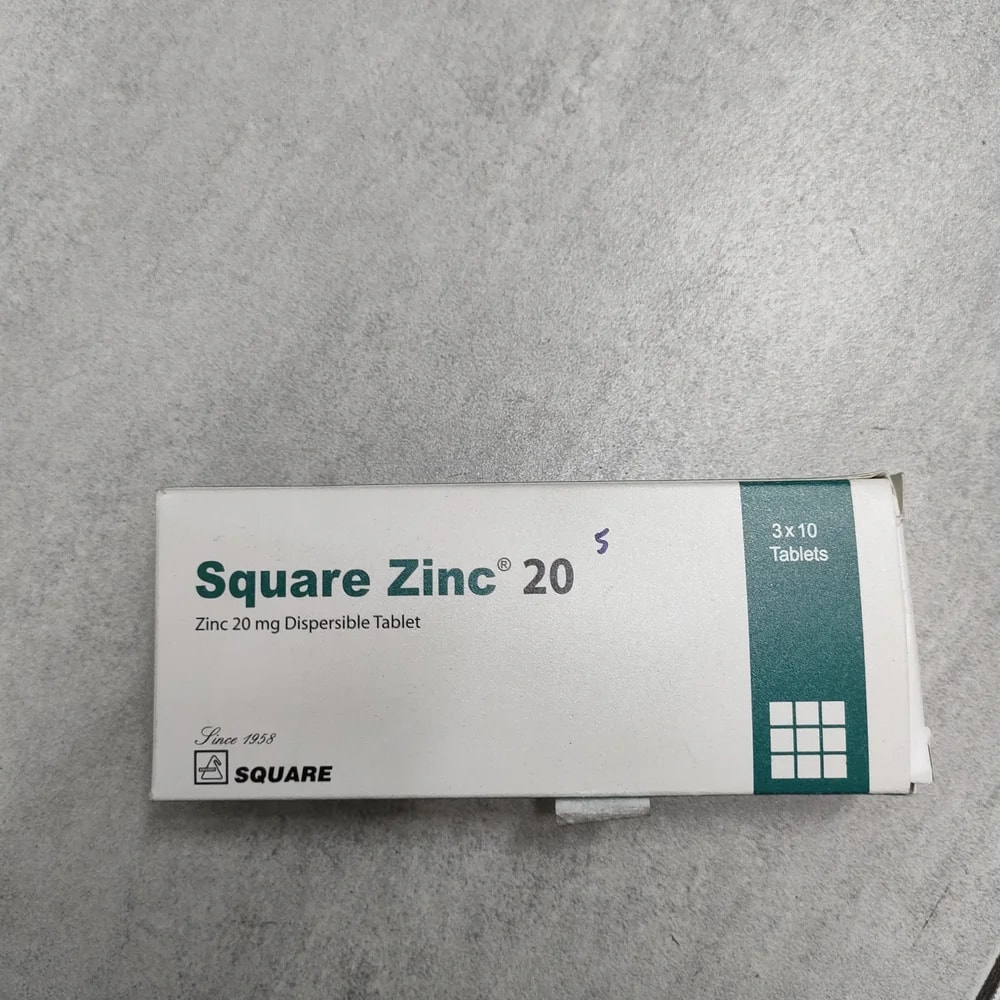 Square Zinc 20 20 mg per dispersible tablet - Depot De Pharmacie "A" Kim Houy