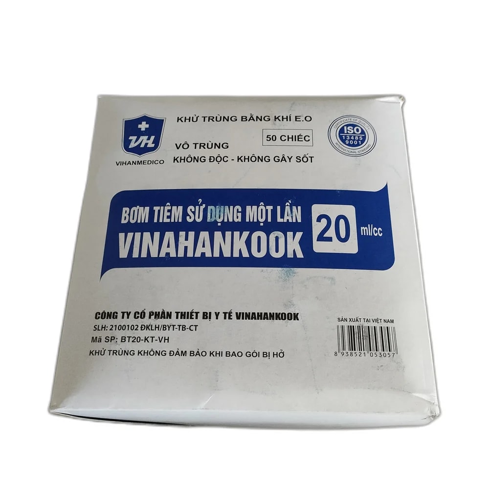 Vinahankook Disposable Syringe 20 mL; 23G × 1 in needle - SUKHA PHARMACY