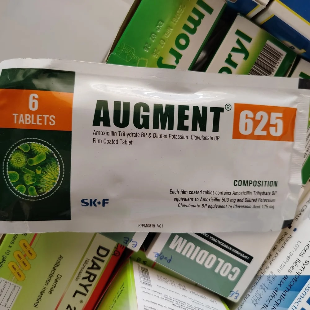 Augment 625 Amoxicillin 500 mg + Clavulanic acid 125 mg per tablet - CHEANIMUL PHARMACY