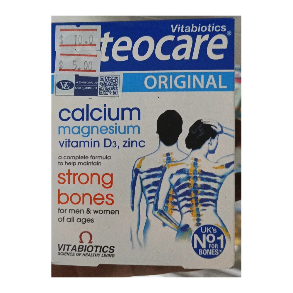 Vitabiotics Osteocare Original Calcium 800 mg / Magnesium 300 mg / Vitamin D3 5 µg (200 IU) / Zinc 10 mg per 2 tablets - Morhachun Pharmacies