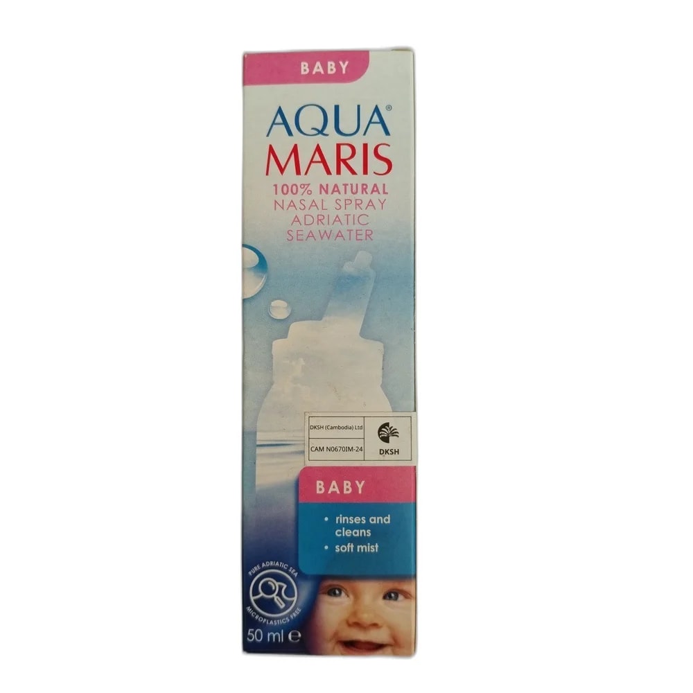 Aqua Maris Baby 100% natural Adriatic seawater nasal spray, 50 mL - ឱសថស្ថាន សុខលាភ