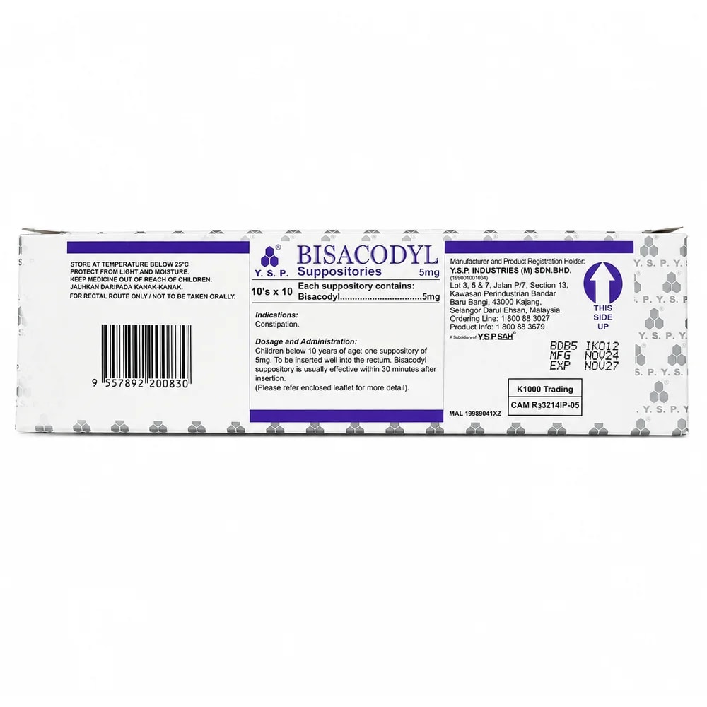 Y.S.P. Bisacodyl 5 mg - Preah Chan Tep Pharmacy 