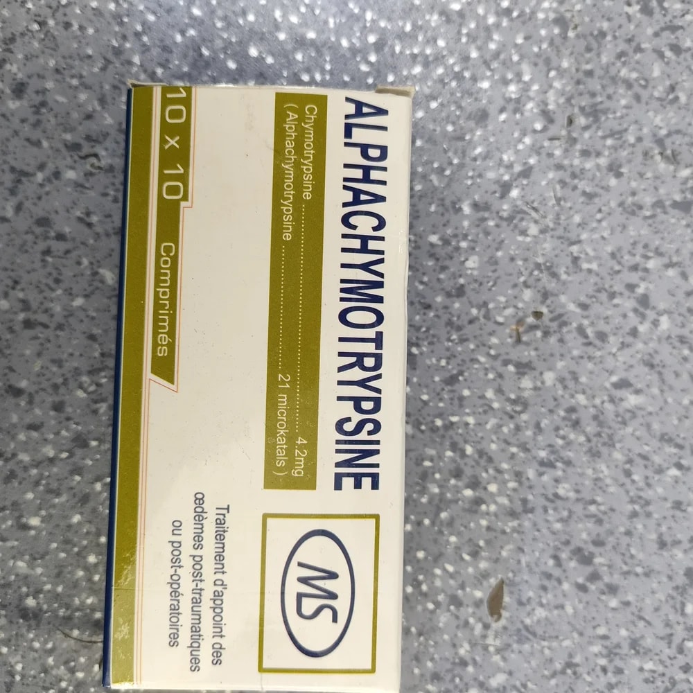 Alphachymotrypsine (MS) Chymotrypsin (Alpha-chymotrypsin) 4.2 mg per tablet (21 microkatals) - Depot De Pharmacie "A" Kim Houy