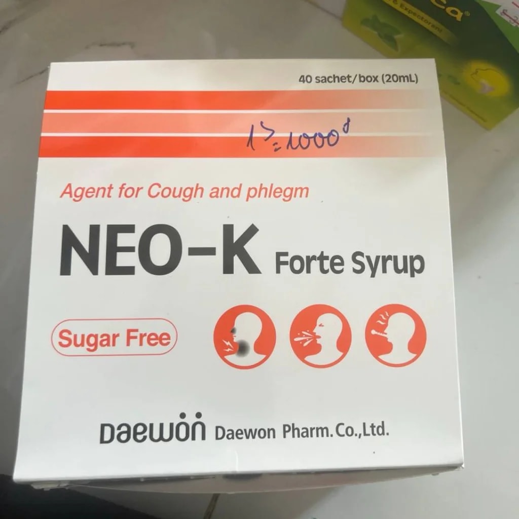 NEO-K Forte Syrup Dihydrocodeine bitartrate (5mg), DL-Methylephedrine HCl (17.5mg), Chlorpheniramine maleate (1.5mg), and Guaifenesin (50mg) - SETHIKA CARE Pharmacy