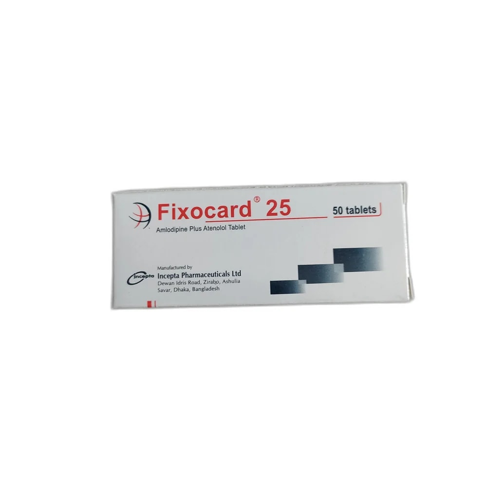 Fixocard 25 Amlodipine 5 mg + Atenolol 25 mg - MEY PHARMA PHARMACY