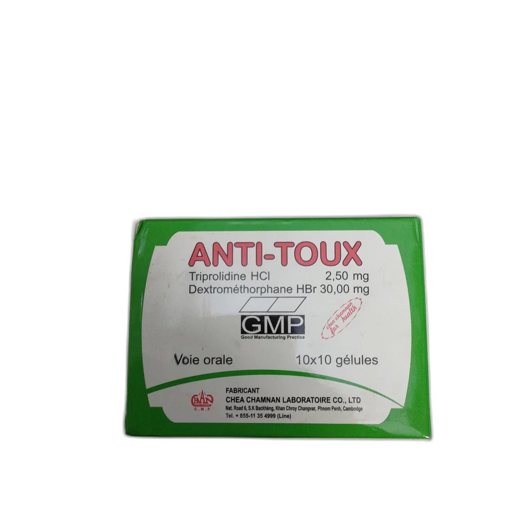 Anti-Toux Triprolidine HCl 2.50 mg + Dextromethorphan HBr 30.00 mg - PHARMACIE PORNLEU PICH
