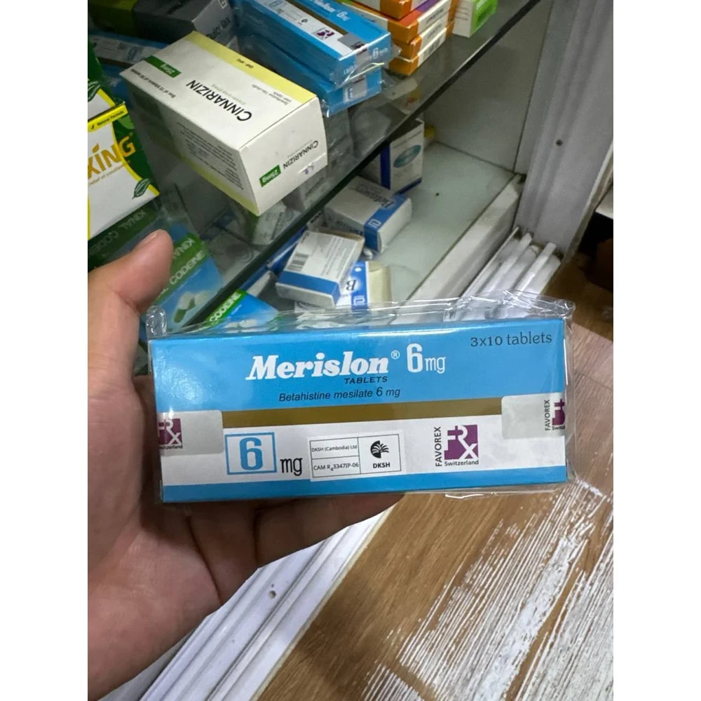 Merislon Betahistine mesilate 6 mg tablets, 3 blisters of 10 tablets - Kim Yi