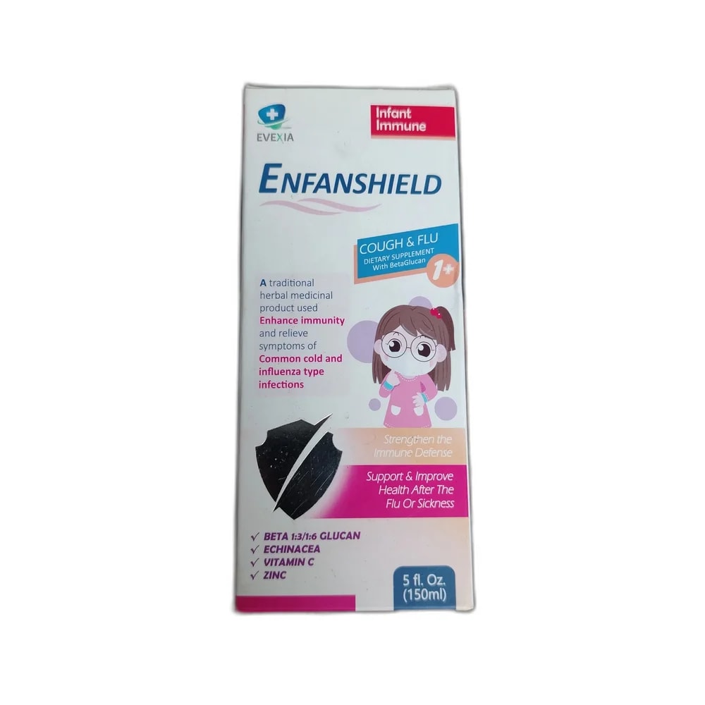 Enfanshield Beta Glucan 2250 mg + Echinacea 2250 mg + Avena Sativa 1500 mg + Vitamin C 1250 mg + Zinc 25 mg (per 150 ml) - DHOU CARE PHARMACY
