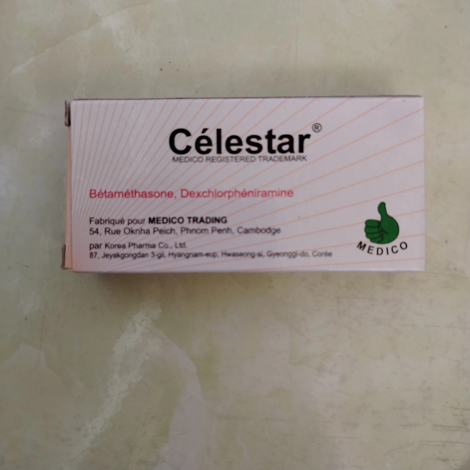 Celestar Betamethasone 0.25 mg / Dexchlorpheniramine maleate 2 mg - Phal Cham Rouen