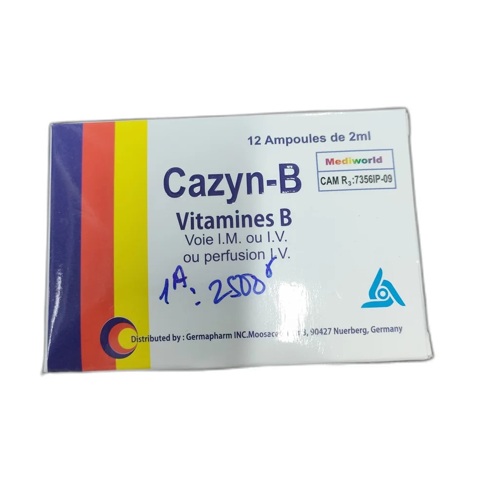 Cazyn-B Vitamins B Injectable Solution 2 ml - Depot de Pharmacie B Rotha