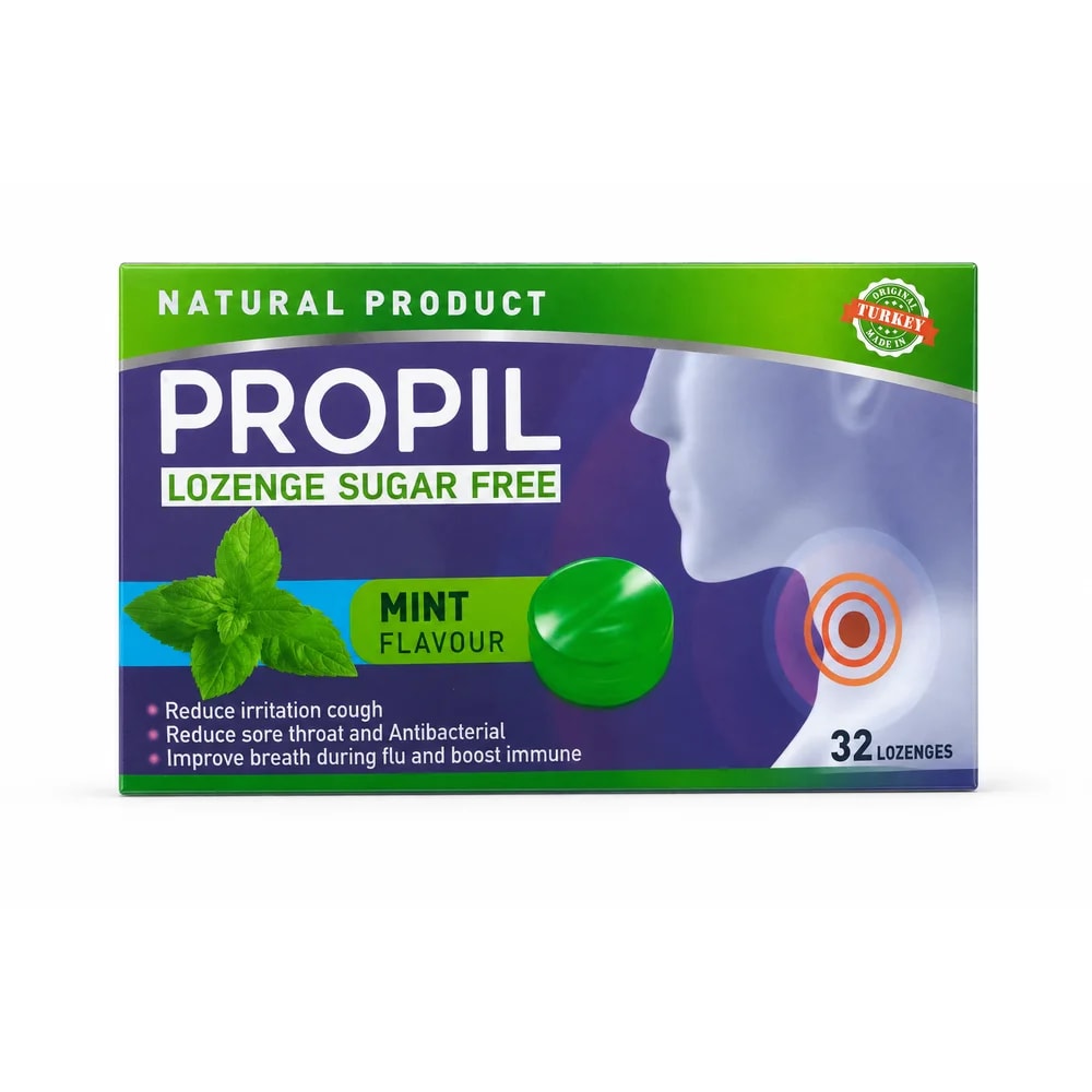 Propil Sugar Free Mint Lozenges Sugar-free mint lozenges with eucalyptus, menthol, thyme, honey, mint, sage and clove oils - Kim Yi