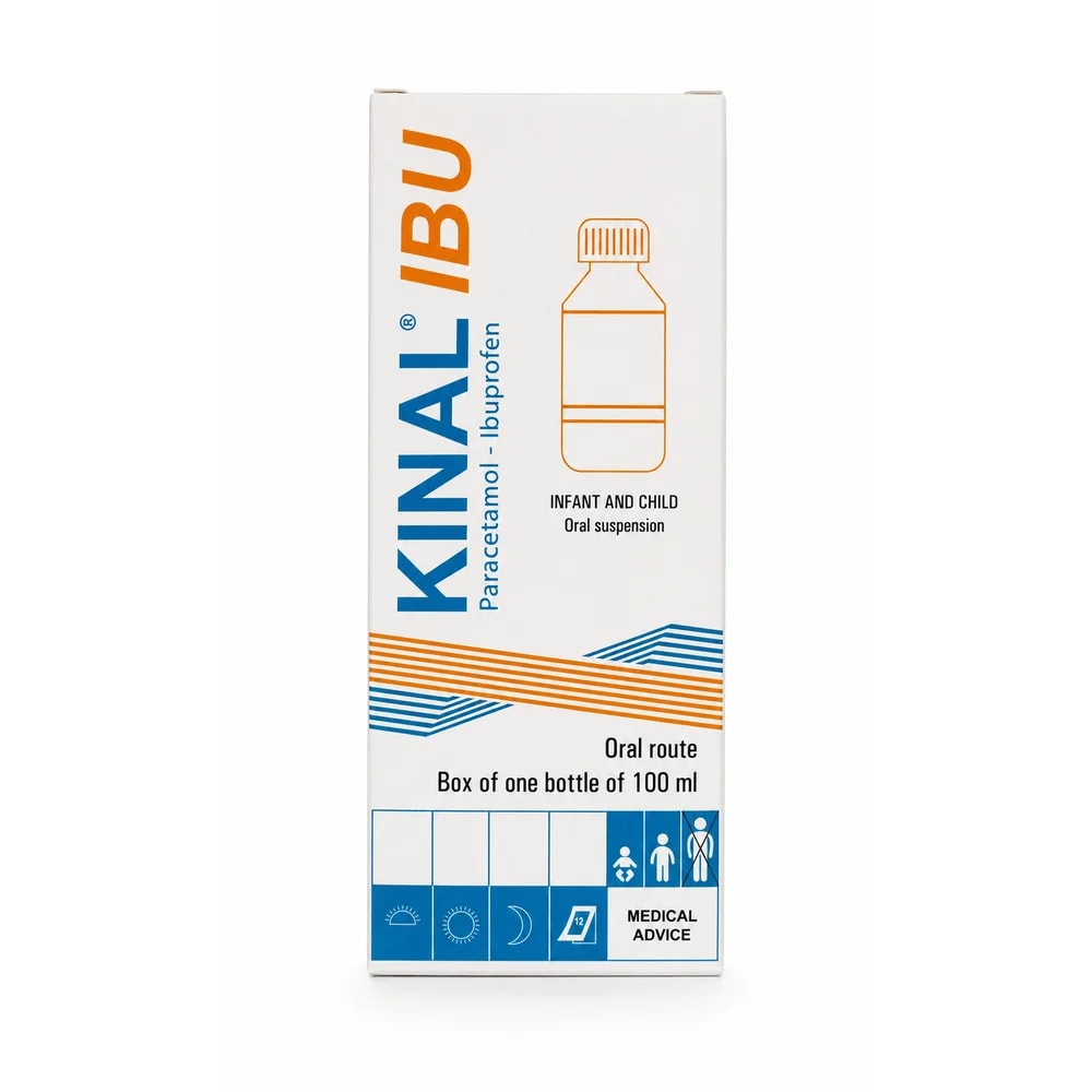 Kinal Paracetamol 125 mg / Ibuprofen 100 mg per 5 ml - Preah Chan Tep Pharmacy