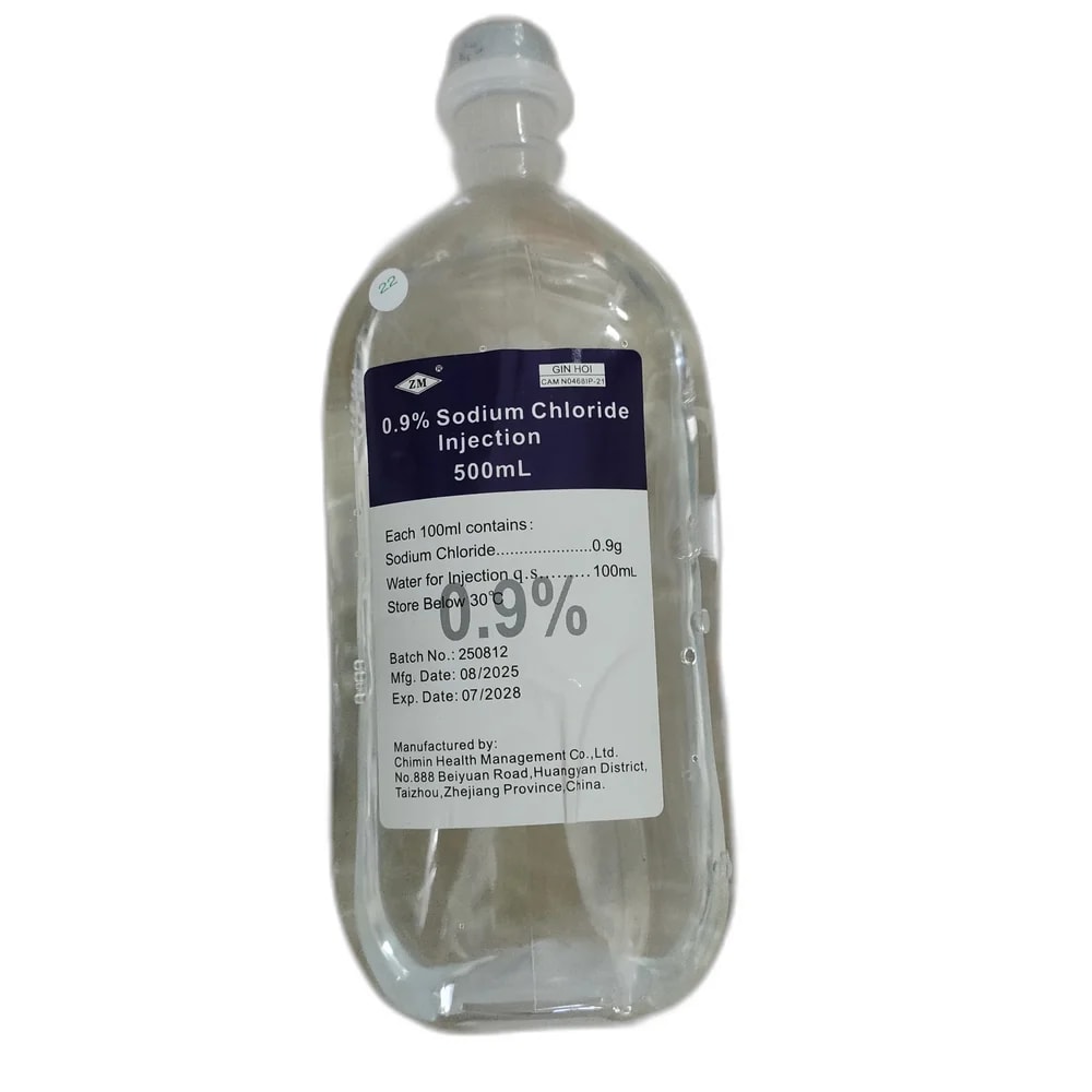 Sodium Chloride 0.9% Injection 0.9% 500 mL - PHARMACIE MONGKUL