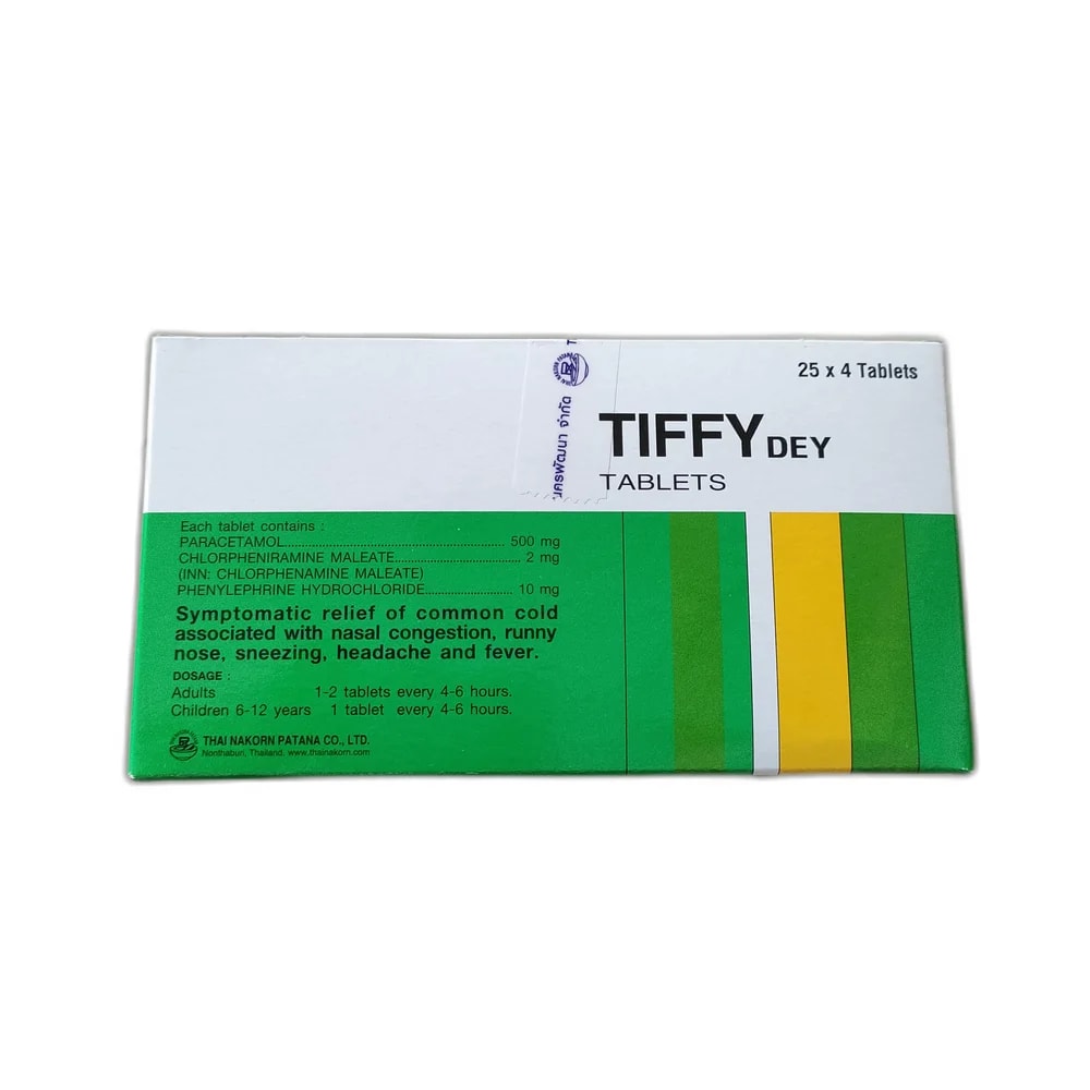 Tiffy Dey Tablets 500 mg / 2 mg / 10 mg - SUKHA PHARMACY