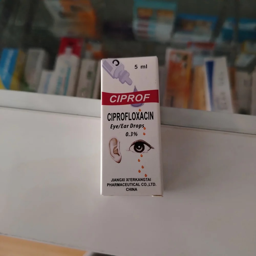 CIPROF Ciprofloxacin 15 mg/5 mL (0.3% w/v); phenylmercuric acetate 0.1 mg/5 mL as preservative - Reachiny Pharmacy