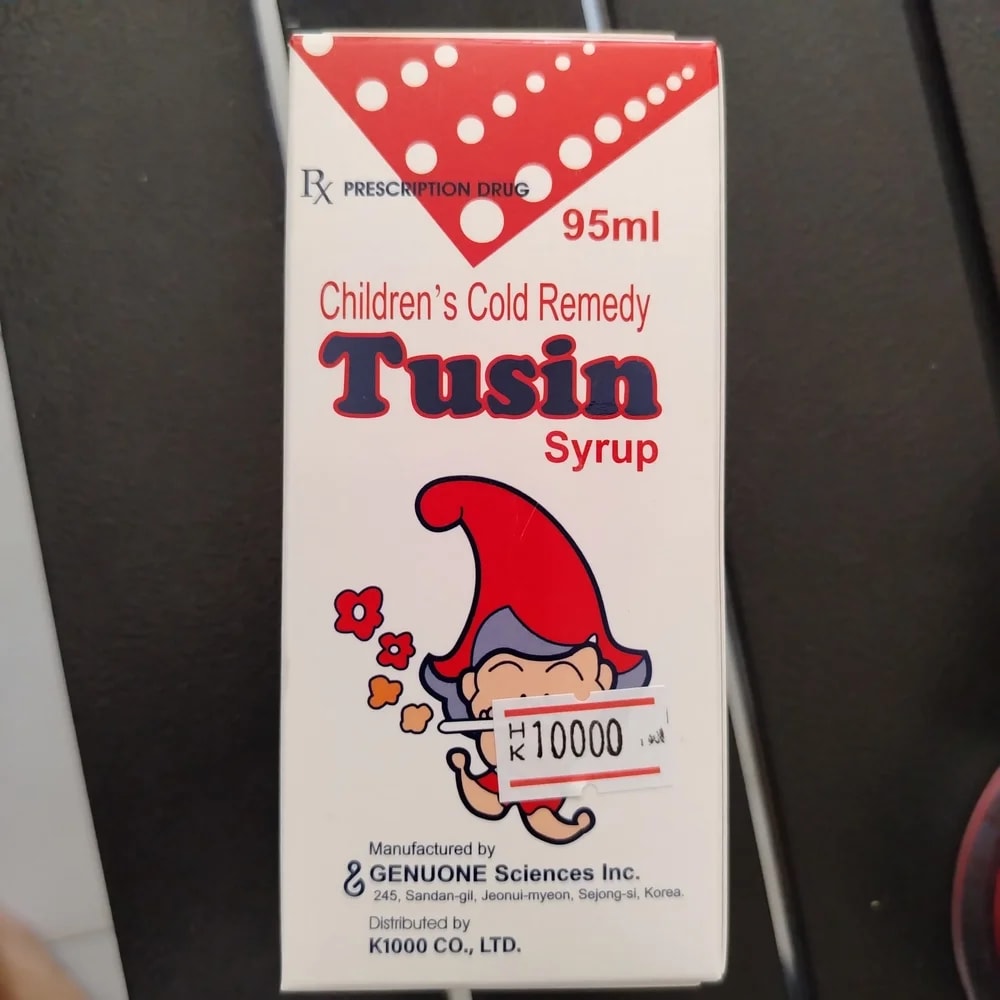 Tusin Syrup Per 100 mL: Acetaminophen 1000 mg, Dextromethorphan HBr 50 mg, dl-Methylephedrine HCl 62.5 mg, Chlorpheniramine maleate 8.3 mg, Guaifenesin 233.3 mg, Anhydrous caffeine 133.3 mg (95 ml) - CHEANIMUL PHARMACY