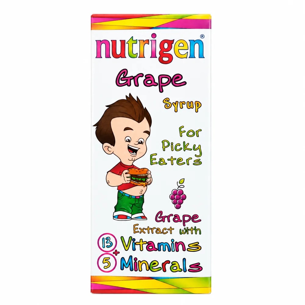 Nutrigen Grape 5 mL daily for children 1–3 years; 10 mL daily for children older than 3 years - Sann Sopheachenda Pharmacy