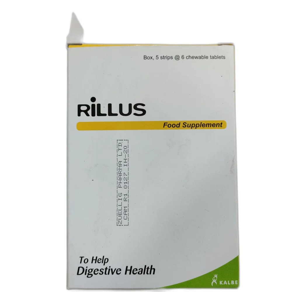 Rillus Lactobacillus plantarum 8.55 mg / Streptococcus thermophilus 8.55 mg / Bifidobacterium bifidum 2.55 mg / Fructooligosaccharide 480 mg per chewable tablet - PHARMACIE MONGKUL