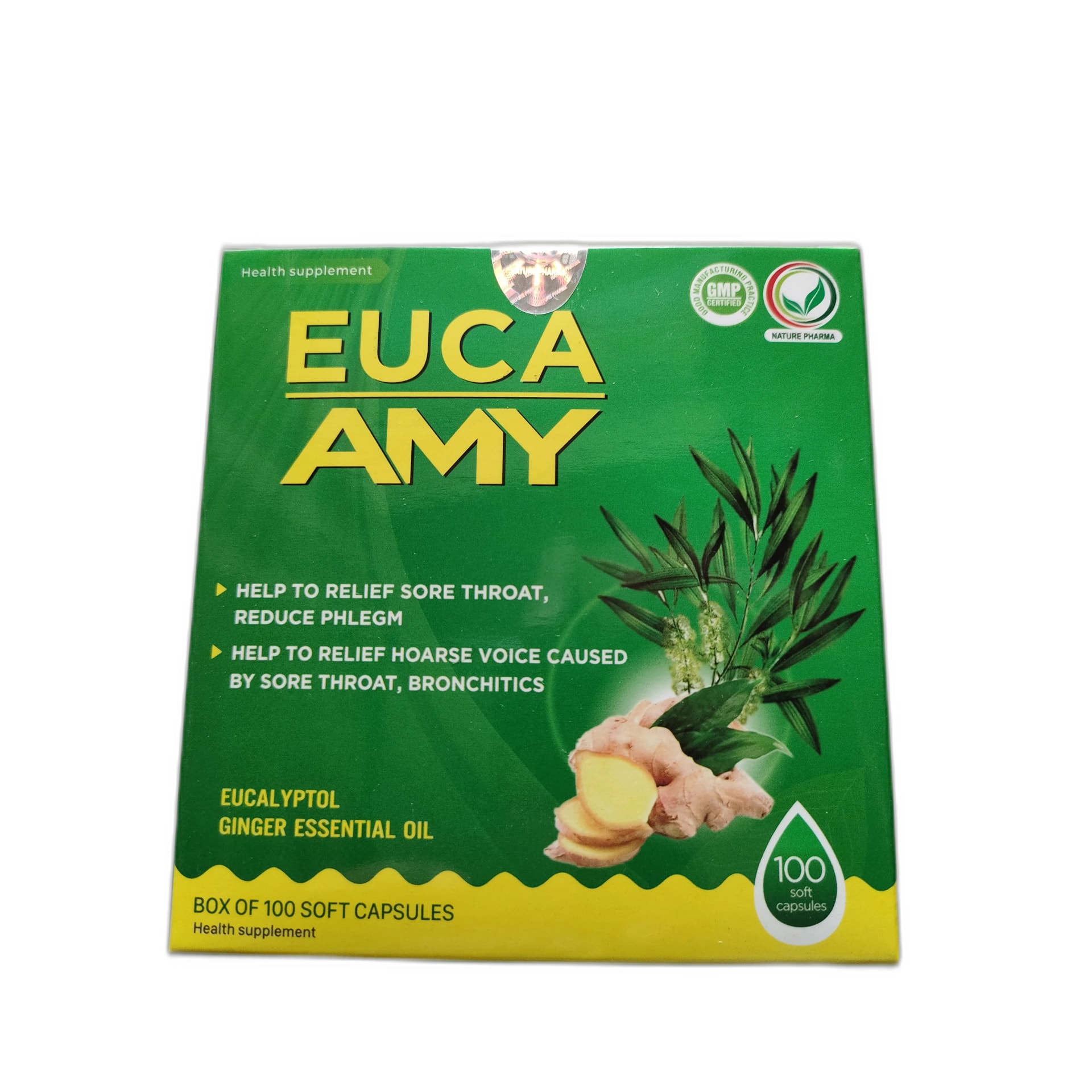 EUCA AMY Eucalyptus 100mg, camphora 12mg, Demantholosed mint oil 0.5mg, ginger essential oil 0.5mg…. - PONLEU DOUNG DARA PHARMACY
