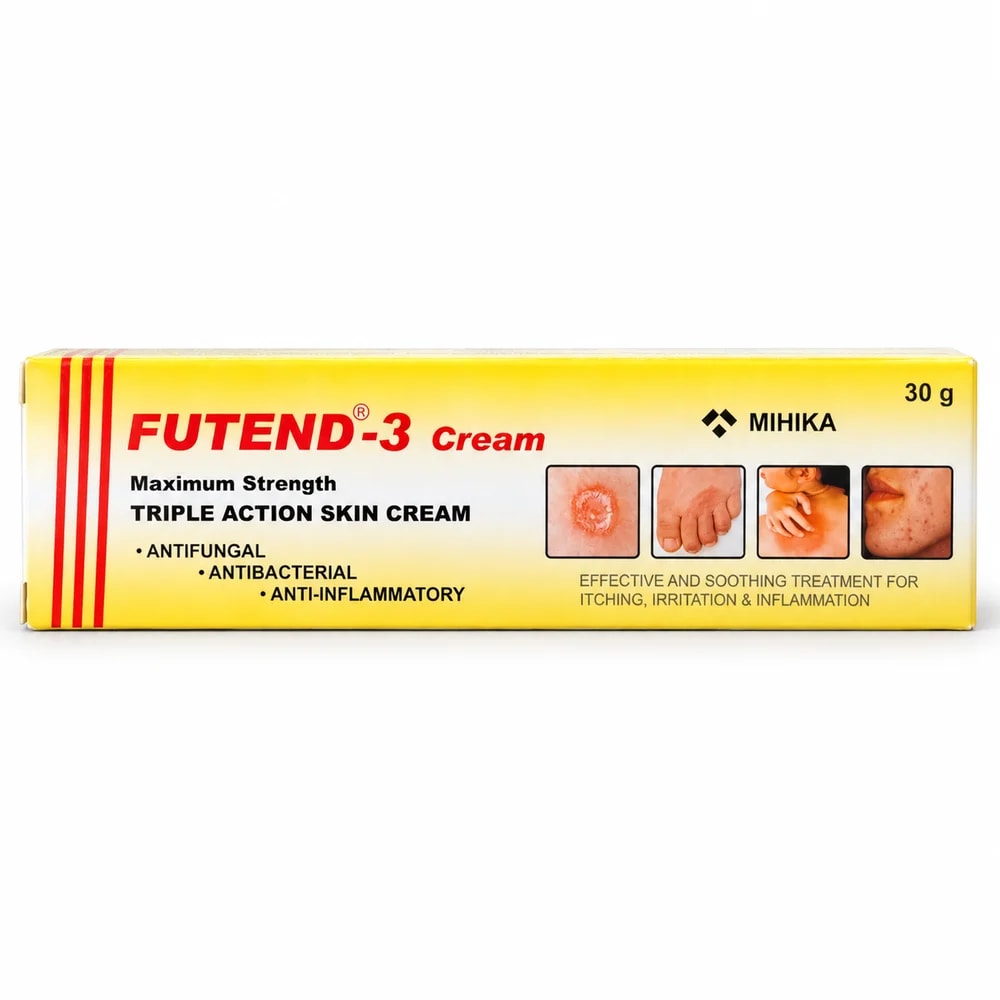 FUTEND-3 Clotrimazole 1% w/w + betamethasone dipropionate 0.05% w/w + neomycin sulphate 0.5% w/w - Reachiny Pharmacy