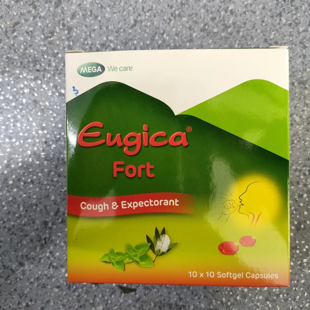 Eugica Fort Eucalyptol, Menthol, Tinh dầu tràm (Cajuput oil), Gừng (Ginger oil) — herbal cough & expectorant blend - Depot De Pharmacie "A" Kim Houy