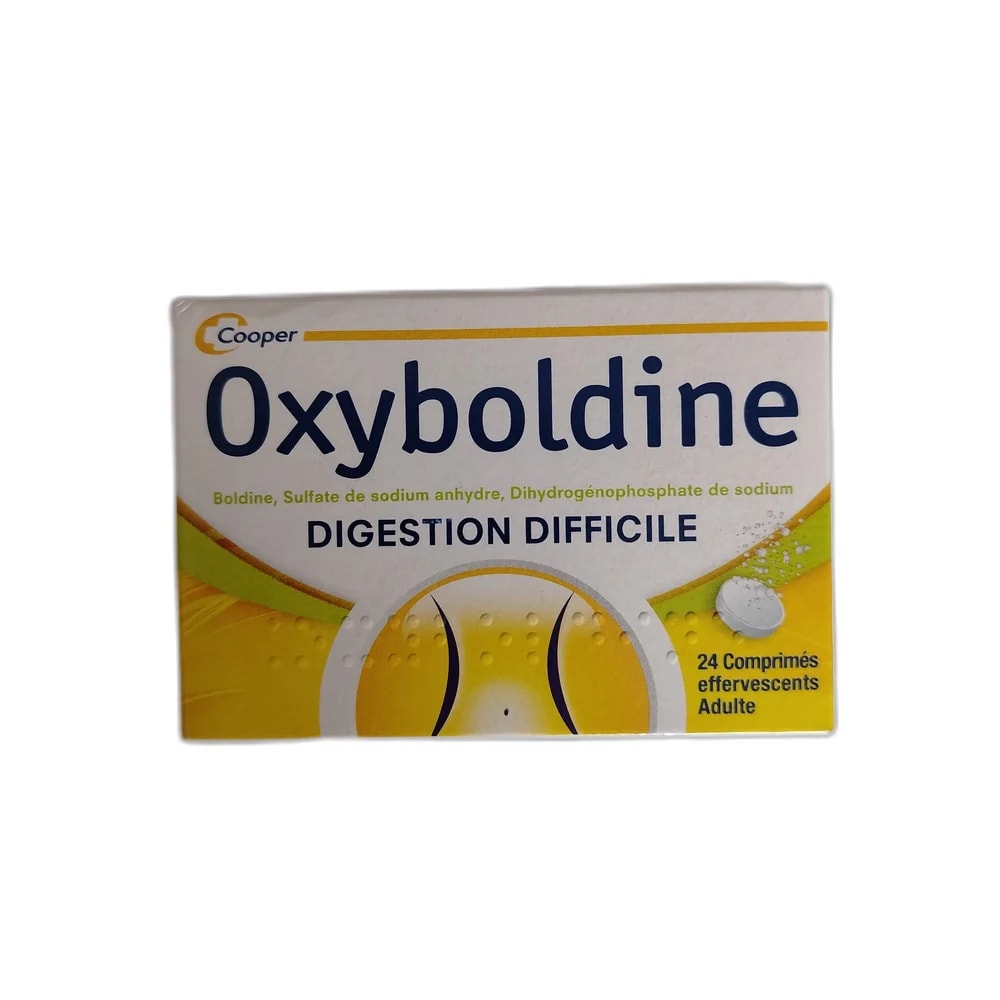 Oxyboldine Boldine 0.5 mg / Anhydrous sodium sulfate 54 mg / Sodium dihydrogen phosphate 132 mg per tablet - PHARMACIE RATANAK