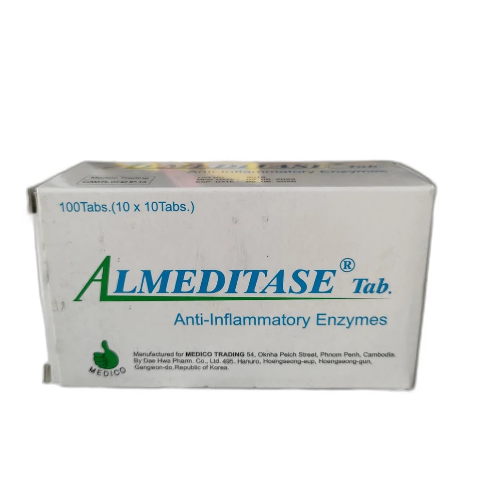 Almeditase Bromelain 40 mg / Crystallized Trypsin 1 mg per tablet - MEY PHARMA PHARMACY