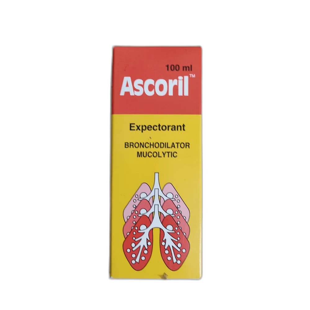 Ascoril Expectorant Salbutamol 2 mg + Bromhexine 4 mg + Guaifenesin 100 mg + Menthol 1 mg / 10 ml - PHARMACIE MONGKUL