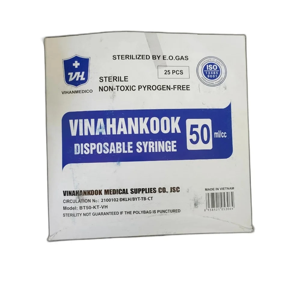 VINAHANKOOK 50 ml disposable syringe 50 ml/cc, 25 pieces - PRONETH PHARMA PHARMACY