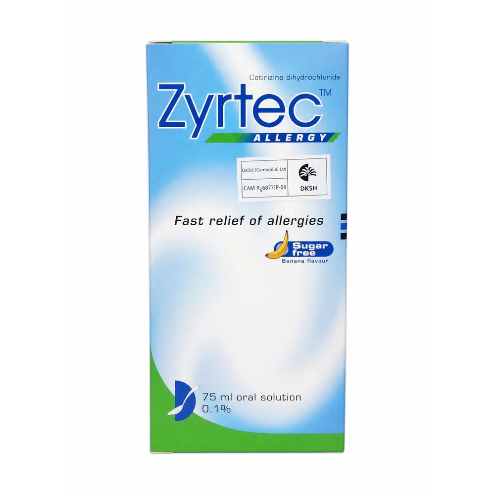 Zyrtec Allergy Cetirizine dihydrochloride 1 mg/mL oral solution, 75 mL (0.1%) - Kim Yi