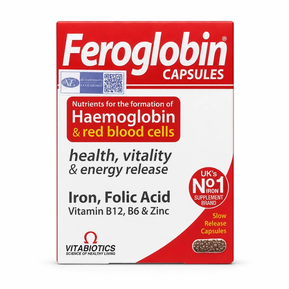 Feroglobin Capsules Iron, zinc, copper, folic acid, vitamin B12 and vitamin B6 supplement - Kim Yi