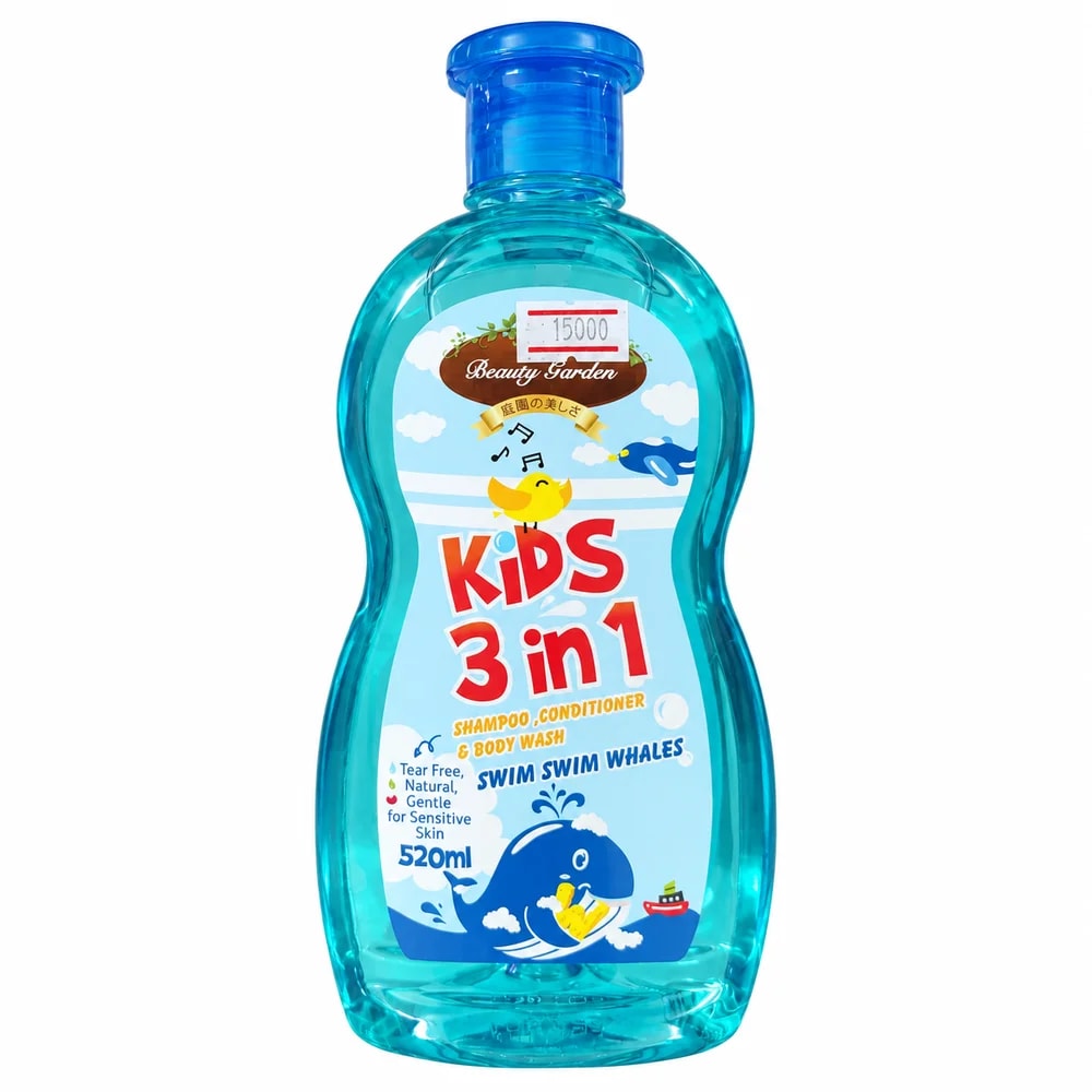 Beauty Garden Kids 3-in-1 Swim Swim Whales Shampoo Conditioner & Body Wash 520 mL - Pharmacy Krech hong