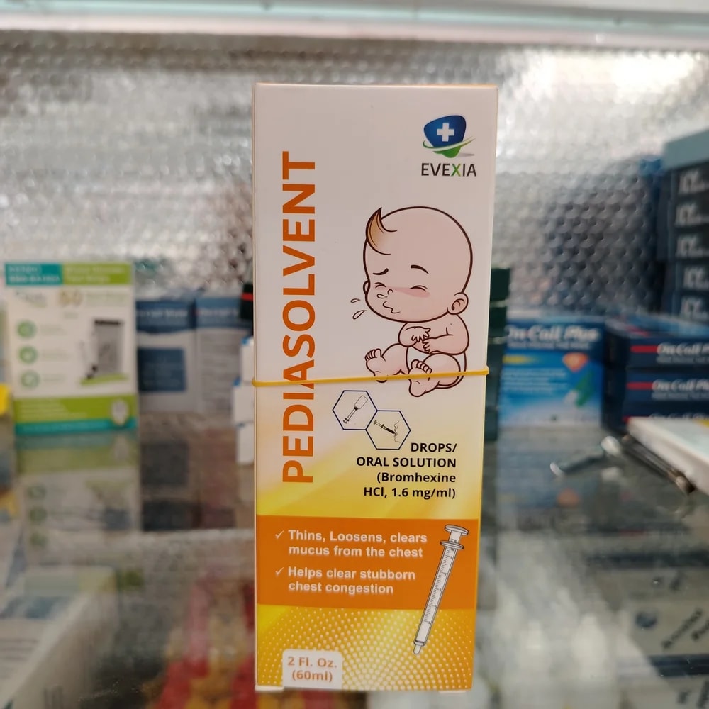 Evexia Pediasolvent Drops / Oral Solution (Bromhexine HCl, 1.6 mg/ml) 1.6 mg/mL; 60 mL - Pharmacy Krech hong