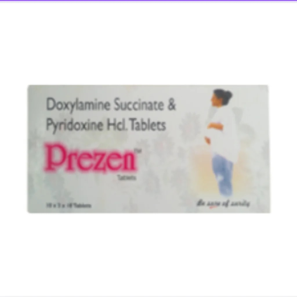 Prezen Doxylamine (10mg) + Vitamin B6 (Pyridoxine) (10mg) 10mg - Phnom Penh Care Pharmacy 2ND Floor / Under CENTRAL HOSPITAL