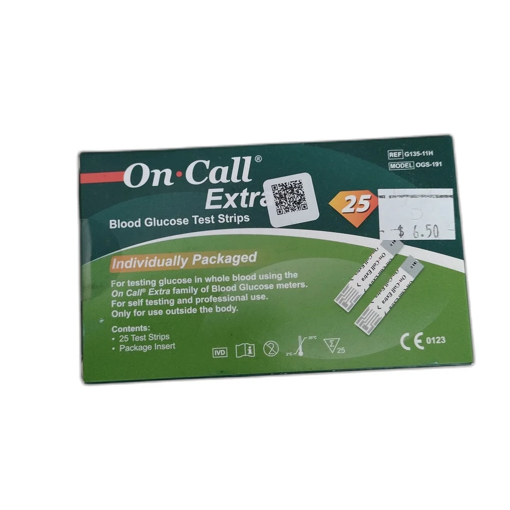 On Call Extra 25 test strips - SUKHA PHARMACY