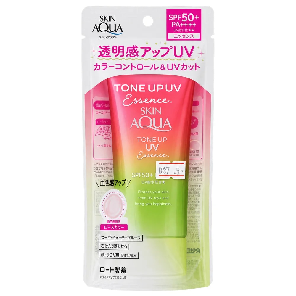 Rohto Skin Aqua Tone Up UV Essence (Happiness Aura / Rose Pink) 80 g - Pharmacy Krech hong