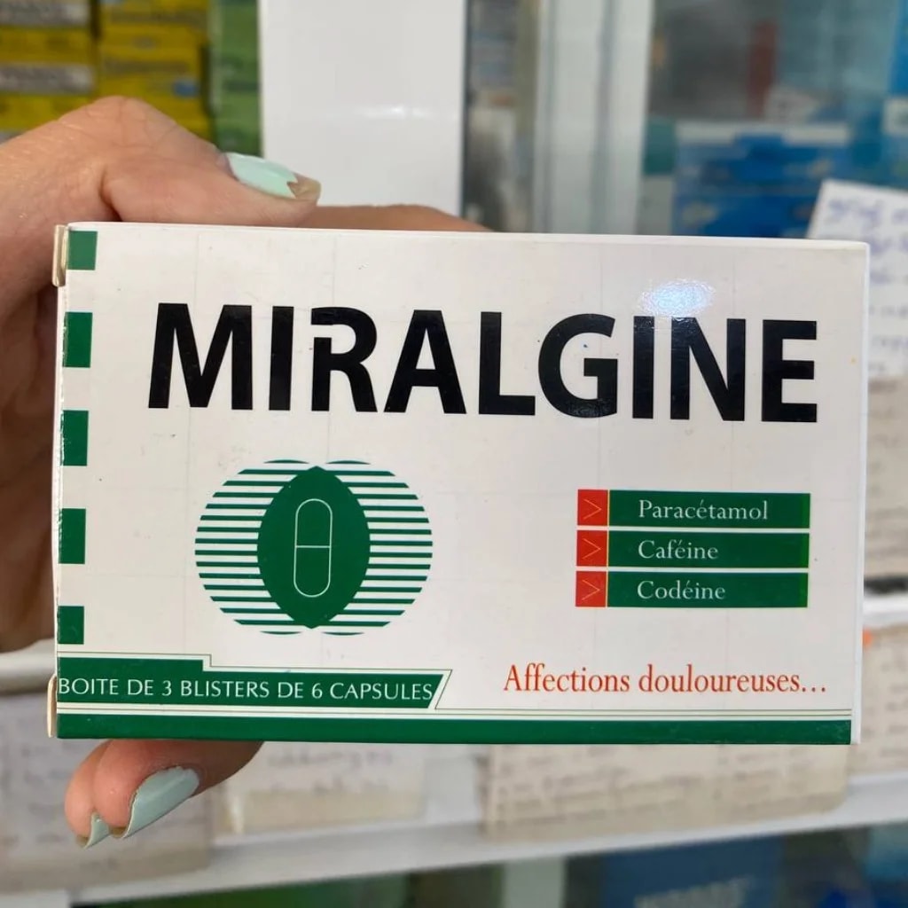 MIRALGING Paracetamol 400 mg + Caffeine 62.5 mg + Codeine phosphate 20 mg - Pharmacy Pichserey