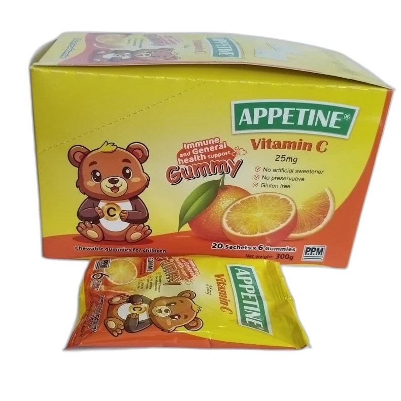 Appetine Vitamin C Gummy Vitamin C 25 mg per gummy - ឱសថស្ថាន សុខលាភ