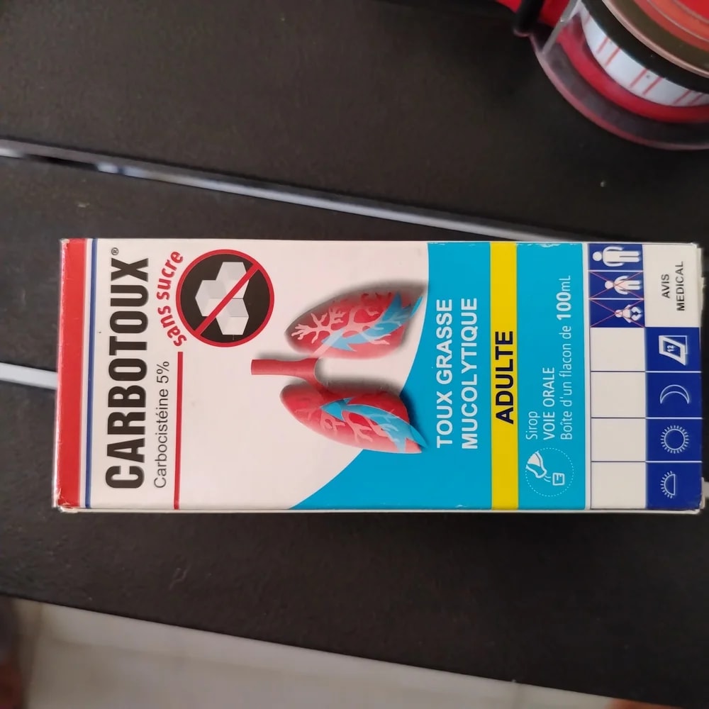 Carbotoux (Adult, Sans Sucre) Carbocisteine 250 mg per 5 mL (5%) - CHEANIMUL PHARMACY
