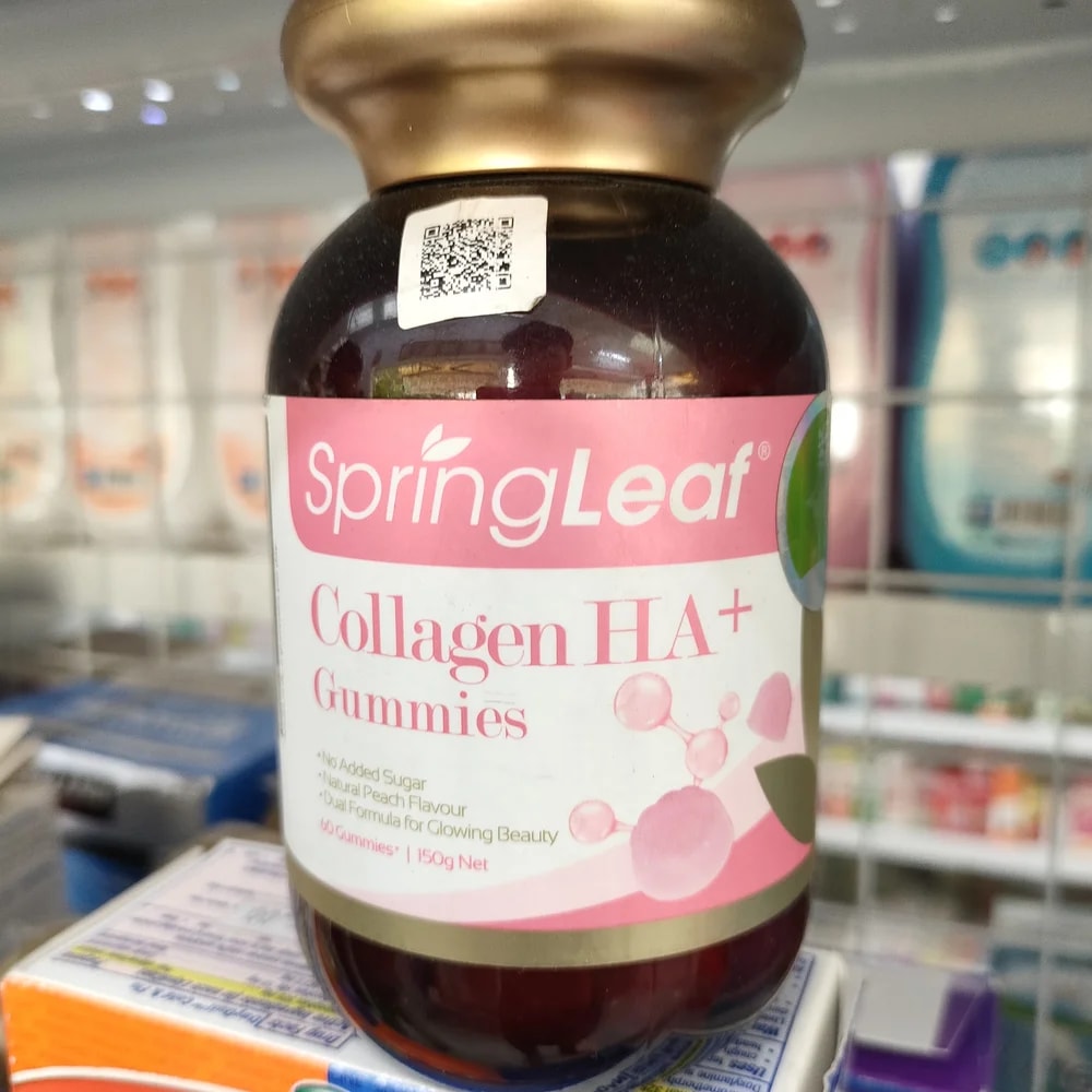 SpringLeaf Collagen HA+ Gummies 1000 mg VERISOL collagen peptides + 5 mg Hyaluronic Acid per serving (2 gummies) - Depot De Pharmacie "A" Kim Houy