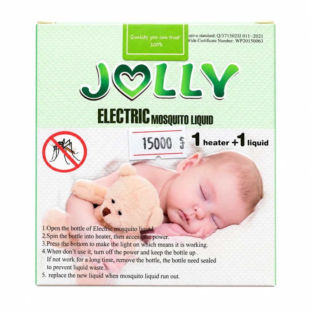 Jolly Electric Mosquito Liquid Starter Kit 1 heater + 1 liquid refill - Sann Sopheachenda Pharmacy