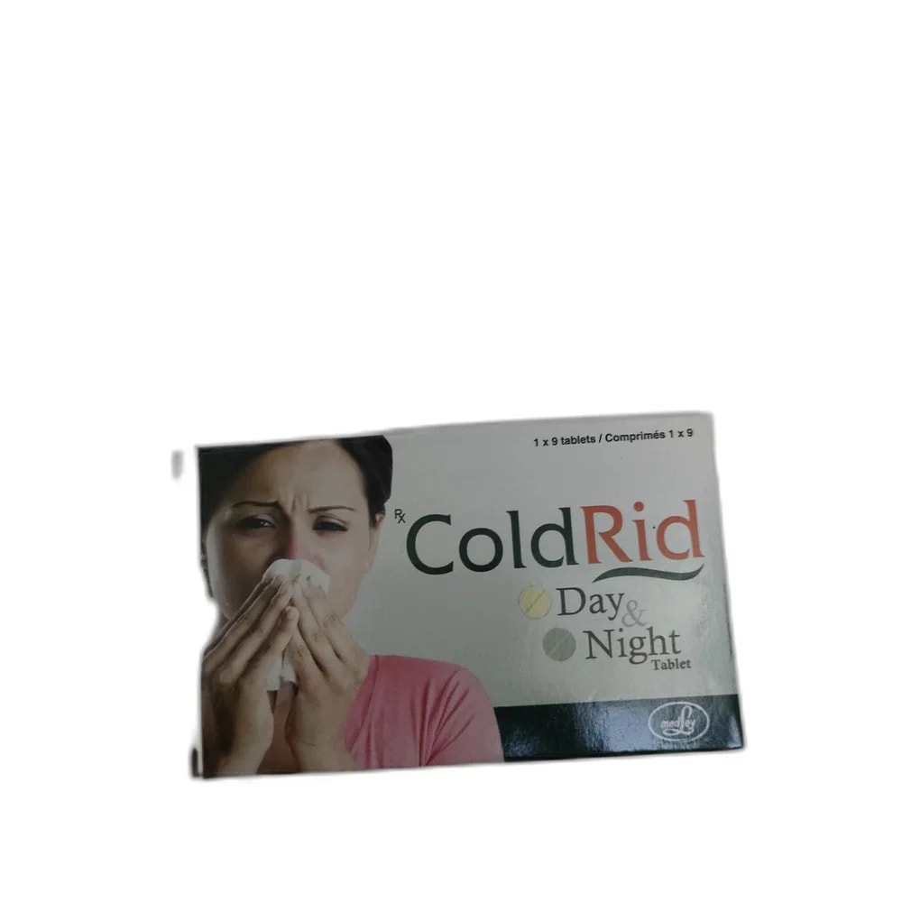ColdRid Day: Paracetamol 500 mg / Chlorpheniramine Maleate 2 mg / Phenylephrine HCl 5 mg / Caffeine 15 mg; Night: Paracetamol 500 mg / Chlorpheniramine Maleate 4 mg / Phenylephrine HCl 10 mg - PHARMACIE PORNLEU PICH