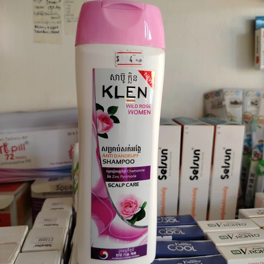 Klen Wild Rose Women Anti-Dandruff Shampoo Anti-dandruff scalp-care shampoo with Chamomile and Zinc Pyrithione, Wild Rose for Women; 320 ml - CHEANIMUL PHARMACY