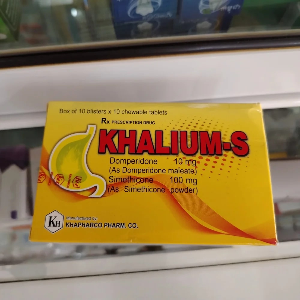 Khalium-S Domperidone 10 mg / simethicone 100 mg per chewable tablet - Reachiny Pharmacy