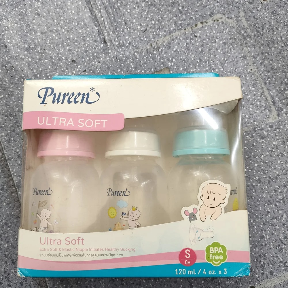 Pureen Ultra Soft Baby Bottles 120 mL / 4 oz x 3 bottles, BPA-free - Depot De Pharmacie "A" Kim Houy