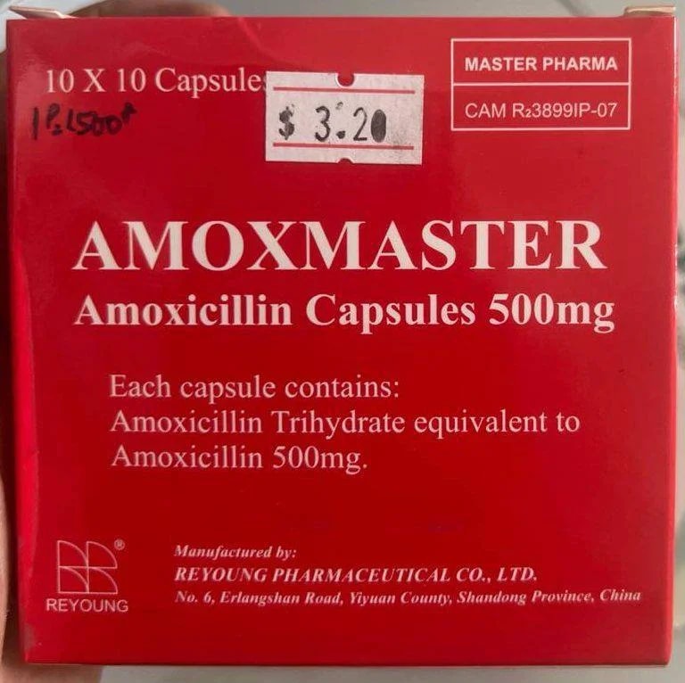 AMOXMASTER Amoxicillin Capsules 500mg -  ឱសថស្ថាន សិរីសួស្ដី105K