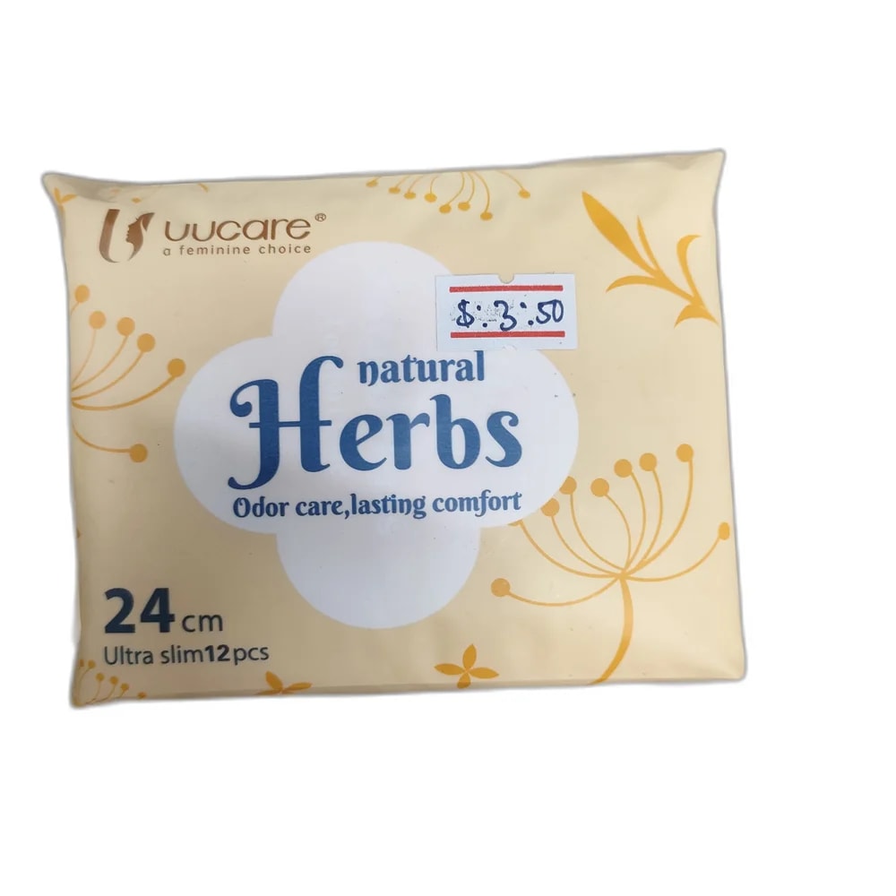 UUcare Natural Herbs Sanitary Pads 24 cm, Ultra slim - Depot de Pharmacie B Rotha