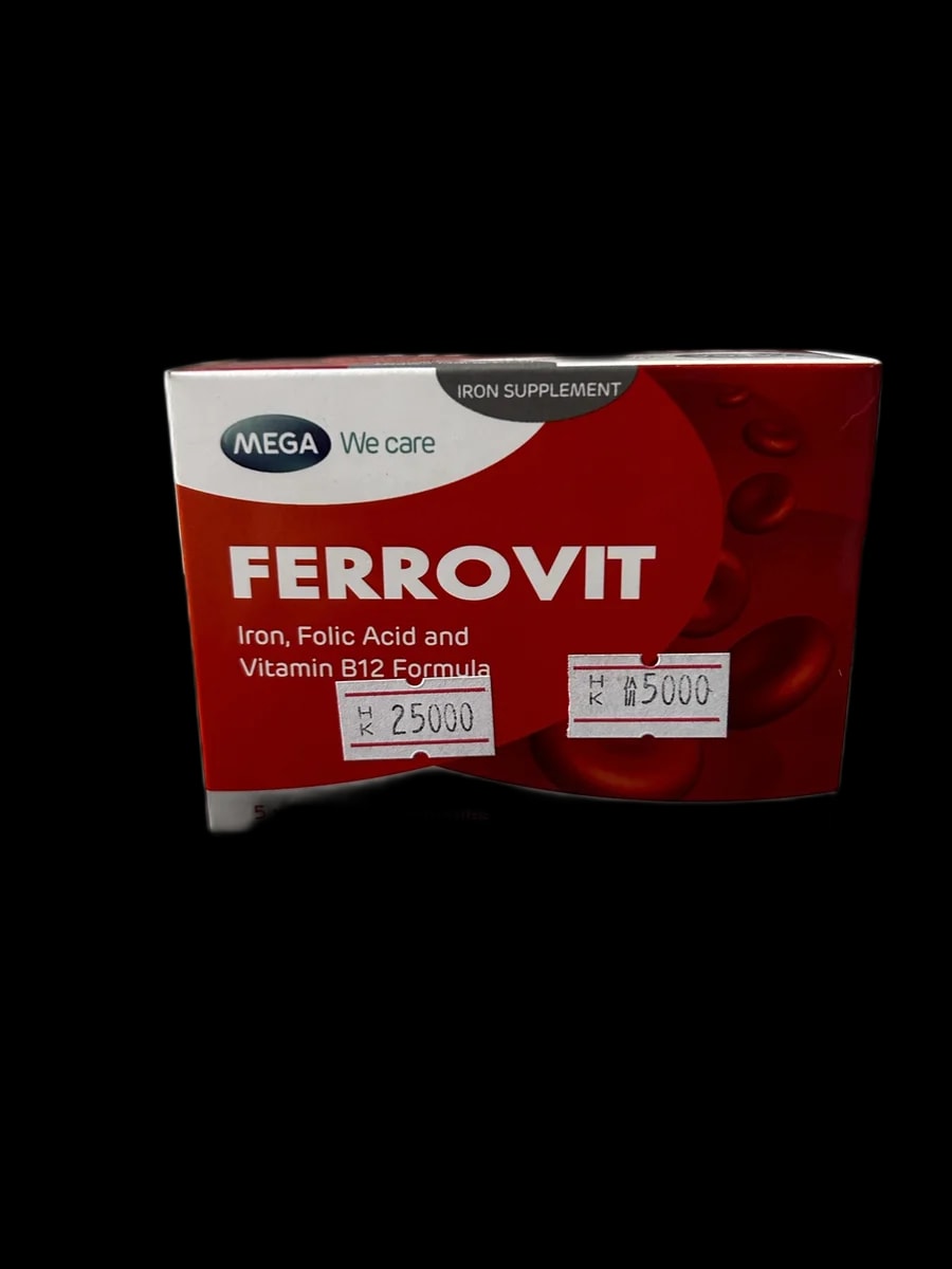 Ferrovit Iron 53.25mg, Folic Acid 0.75mg, Vitamin B12 7.50mcg - ឱសថស្ថានព្រះខ័នពេជ្រ