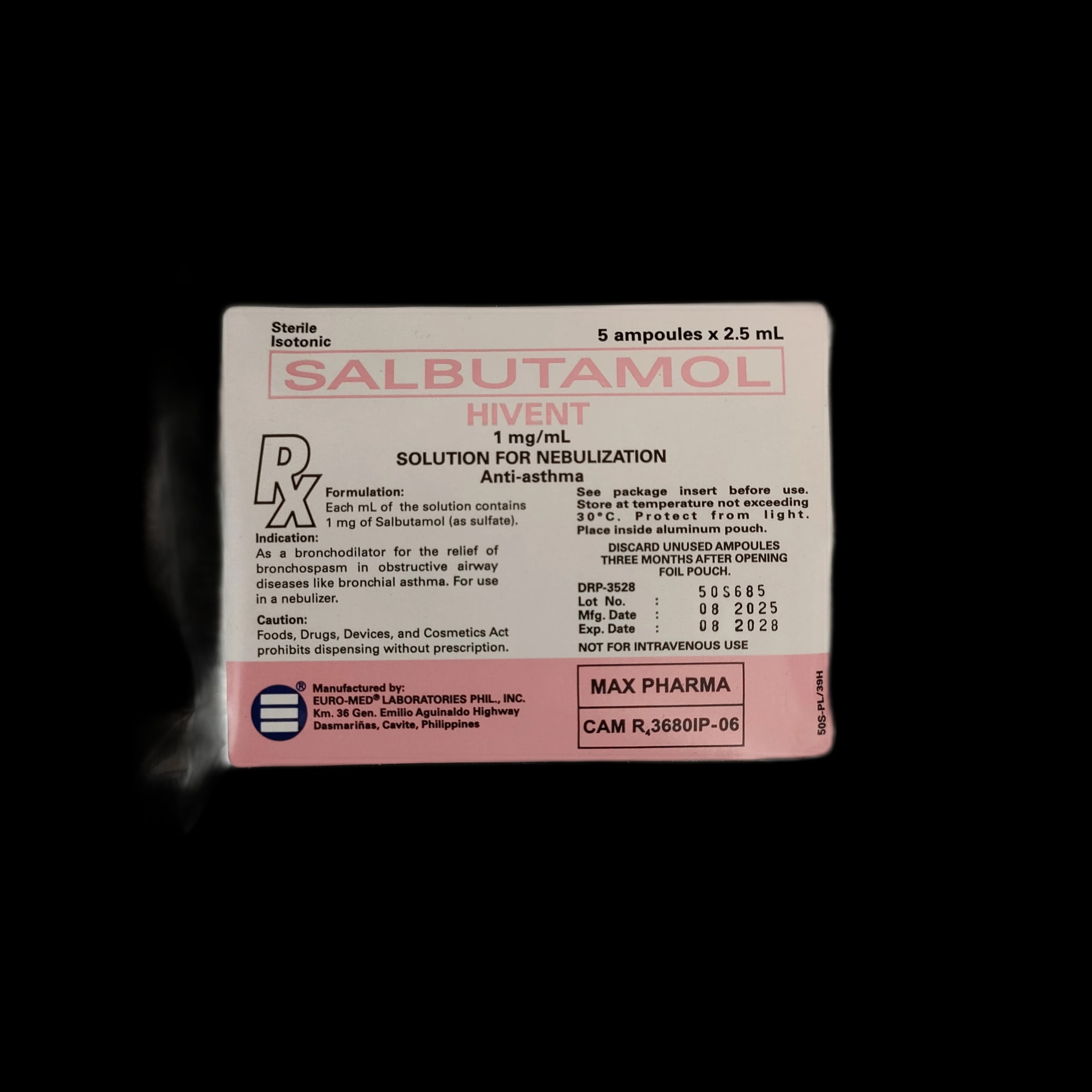 Salbutamol Ventolin Inhaler 100mcg/actuation - SREY MOM PHARMACY